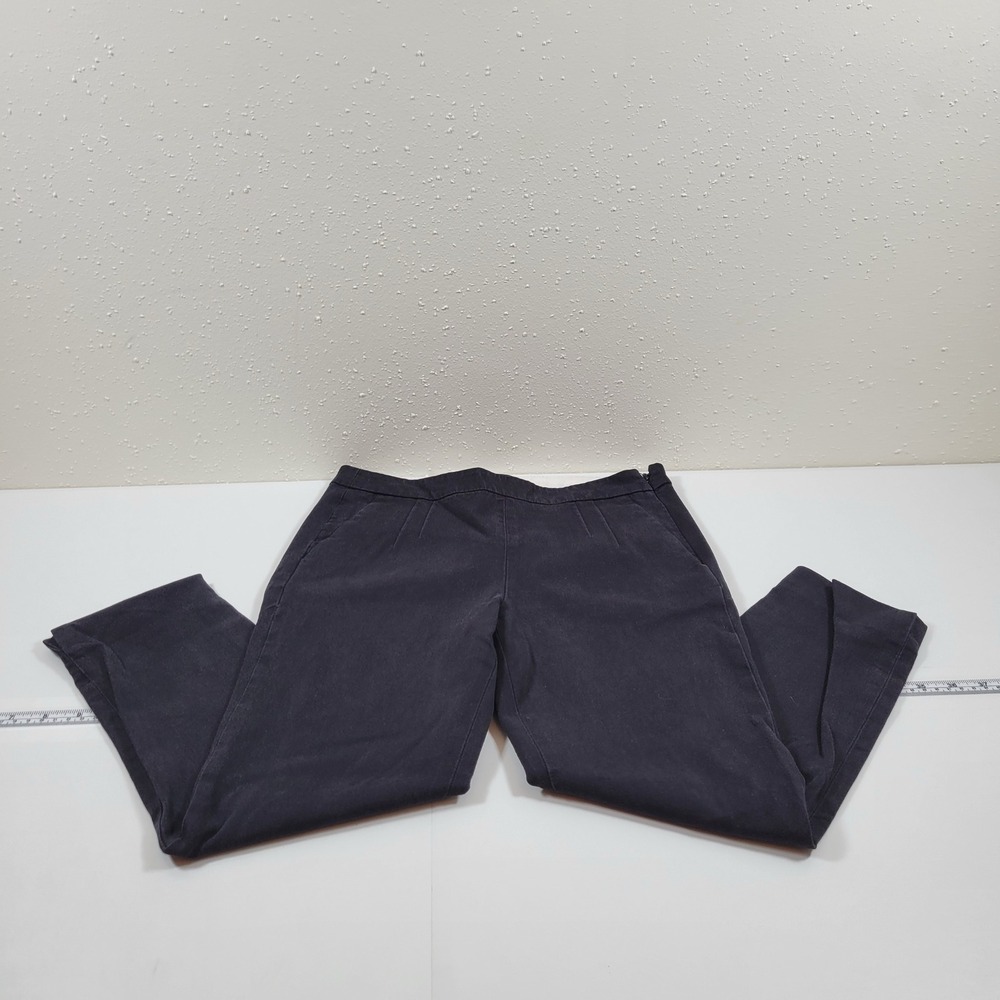 J.Crew Side-Zip Ankle Pants‎ Women 2P Black Excellent Cotton Viscose Stretch
